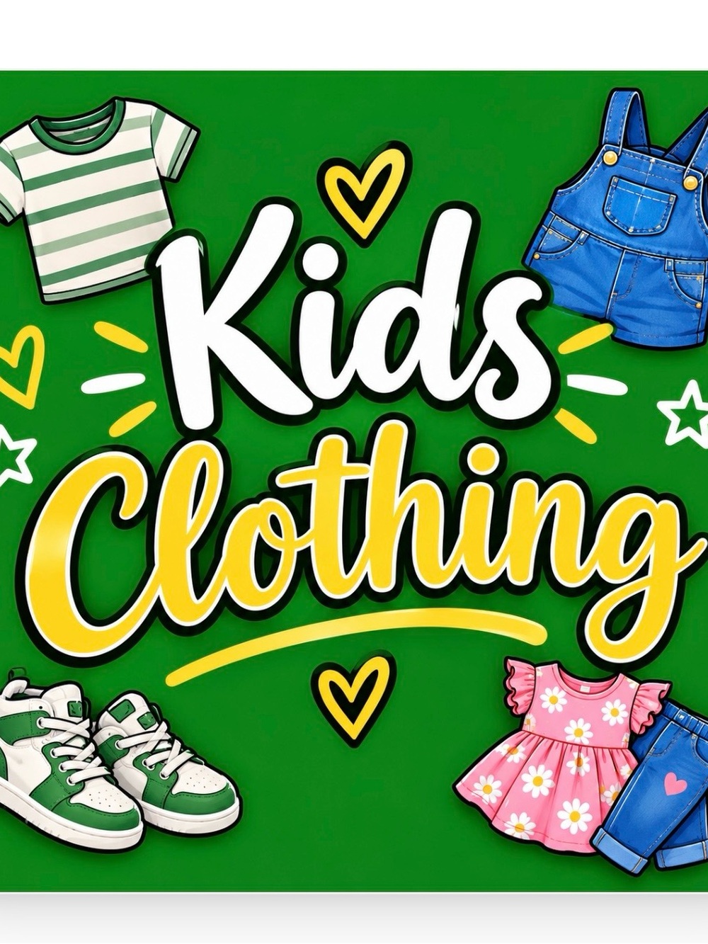 Gucci Green White Yellow Kids Clothing Graphic